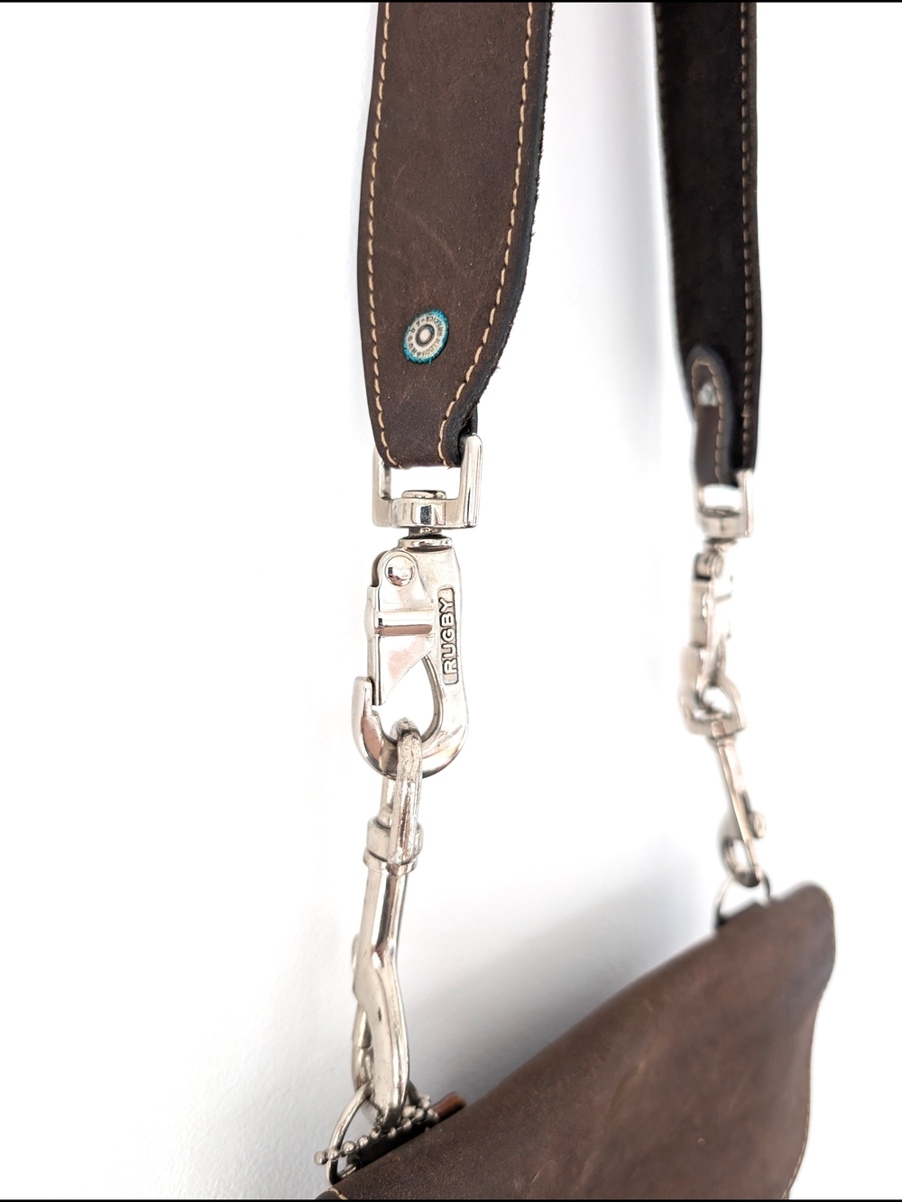 Vintage Rugby North America Leather Crossbody – Heritage Minimalist Satchel - Picture 6 of 10